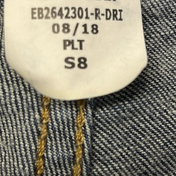 Eddie Bauer Dark Wash Curvy Bootcut 5-Pocket Tan Contrast Stitching Jeans-Size 8 - Picture 15 of 16